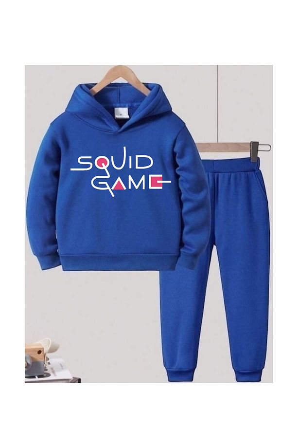 SQUİD GAME BASKILI KAPÜŞONLU ÇOCUK EŞOFMAN TAKIMI - 1