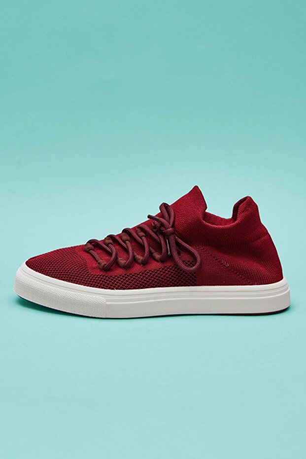 Lace-up Women's Shoes Claret Red