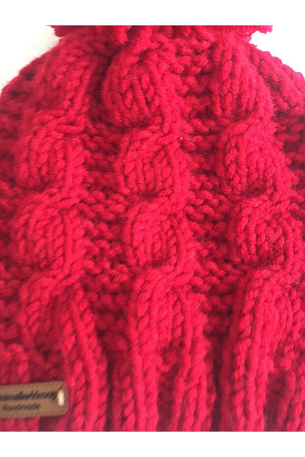 Kırmızı Örme Bay&Bayan Bere - 4