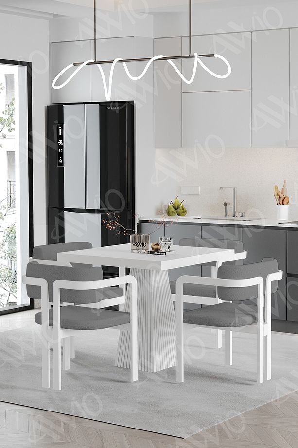 BİANCO Lake Mdf Ayak Tokyo Demonte Sandalye 80x80 Yemek Masası Mutfak Masası 4 Kişilik - 3