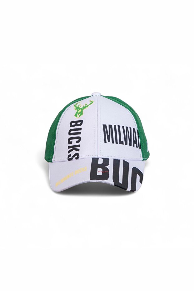 White Milwaukee Bucks Basketball Baseball Cap
