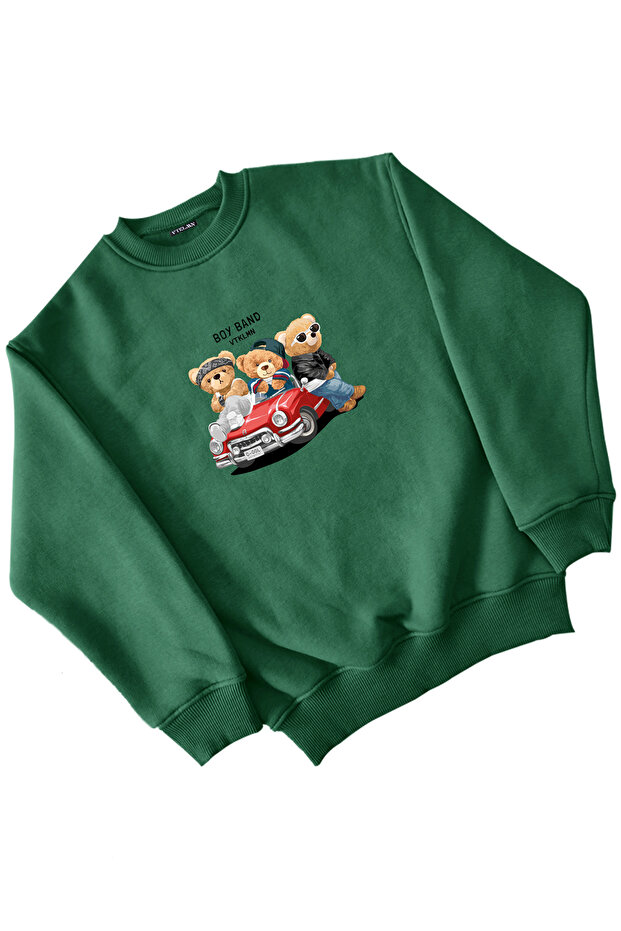 Boy Band Printed Girl Boy Green Sweatshirt