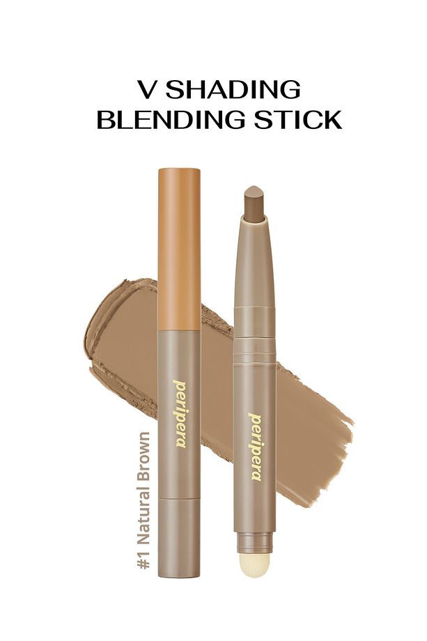 Pratik Uygulanan Çift Taraflı Kontür Stick PERIPERA V Shading Blending Stick (001 Natural Brown) - 1