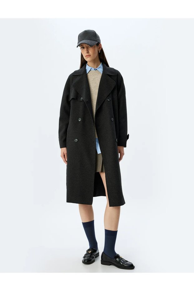 Anthracite women's coat 5wak00043ew
