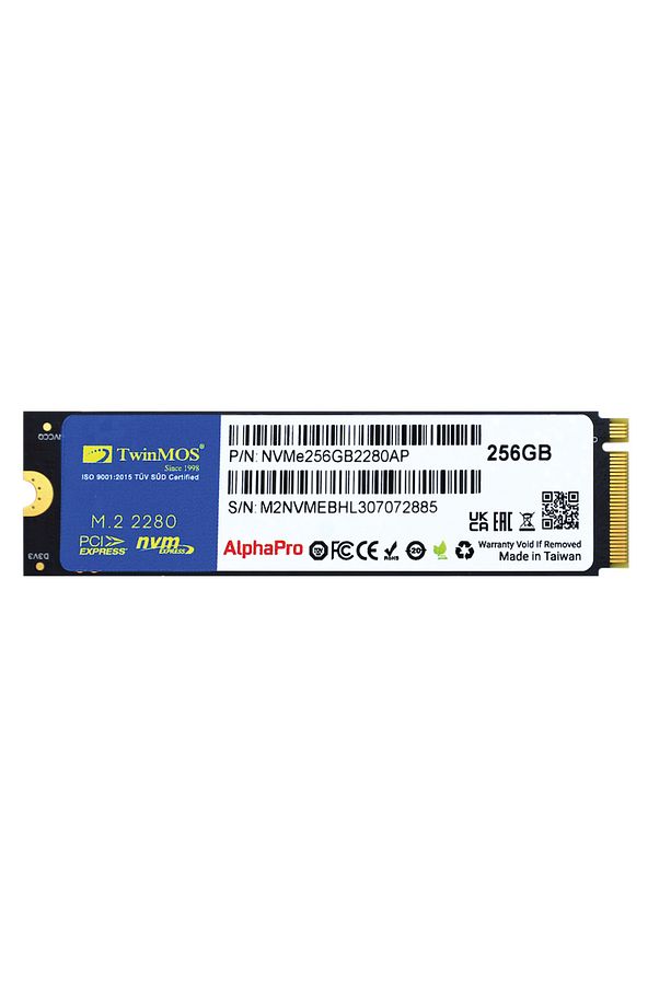 NVMe256GB2280AP AlphaPro M.2 256GB (3600/3250MB/s) PCIe + NVMe (3D NAND) SSD Disk (22x80MM) - 1