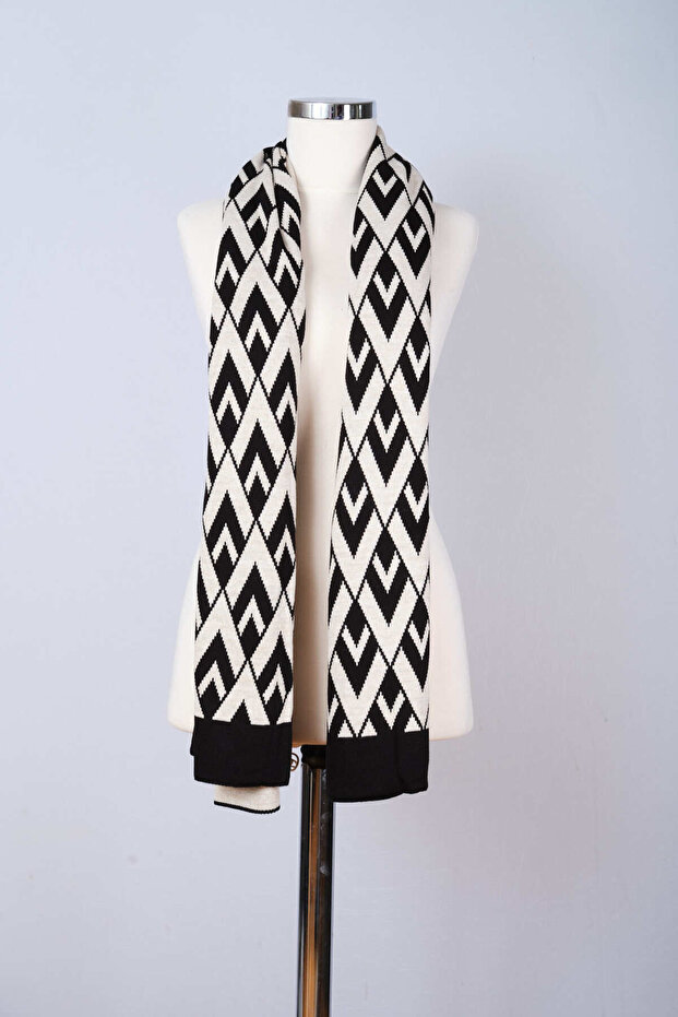 V Desenli Triko Şal - 3