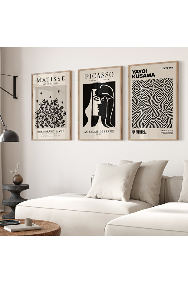 Çerçeveli Soyut Tablo 3 Parça - 1