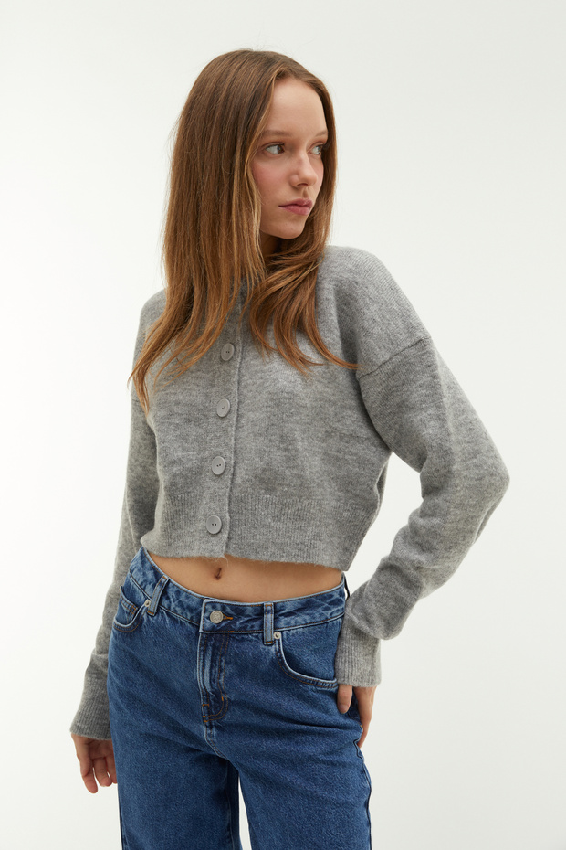Cycling Neck Crop Cardigan