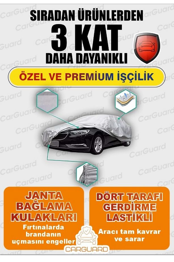 Tüm Hatchback Araçlar Ile Uyumlu Lüks Miflonlu Araba Brandası Çadır Örtü - 5