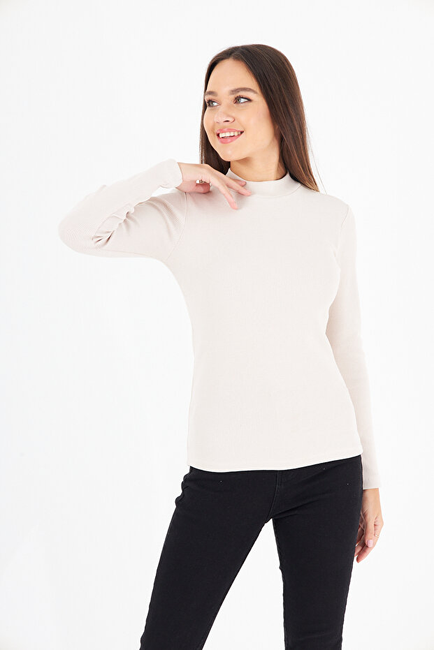Women's Ribbed Camisole Turtleneck Knitted Blouse