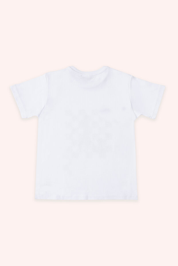 Boy's Chess Printed White Pajama Top