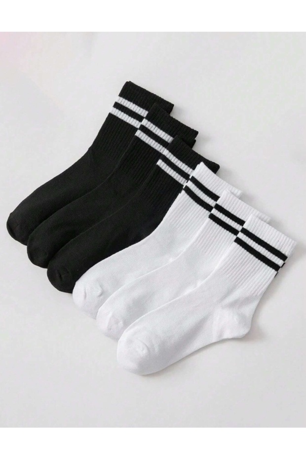 6 Pairs Half Socks Unisex College Socks-Sneakers Socks