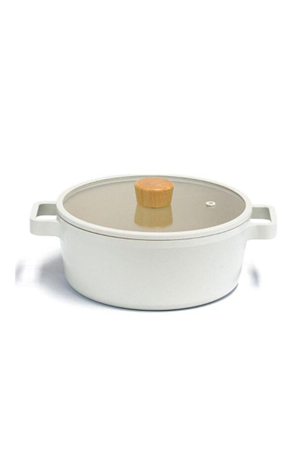 Fika 22 Cm Cast Iron Short Casserole with Glass Lid D-neof222