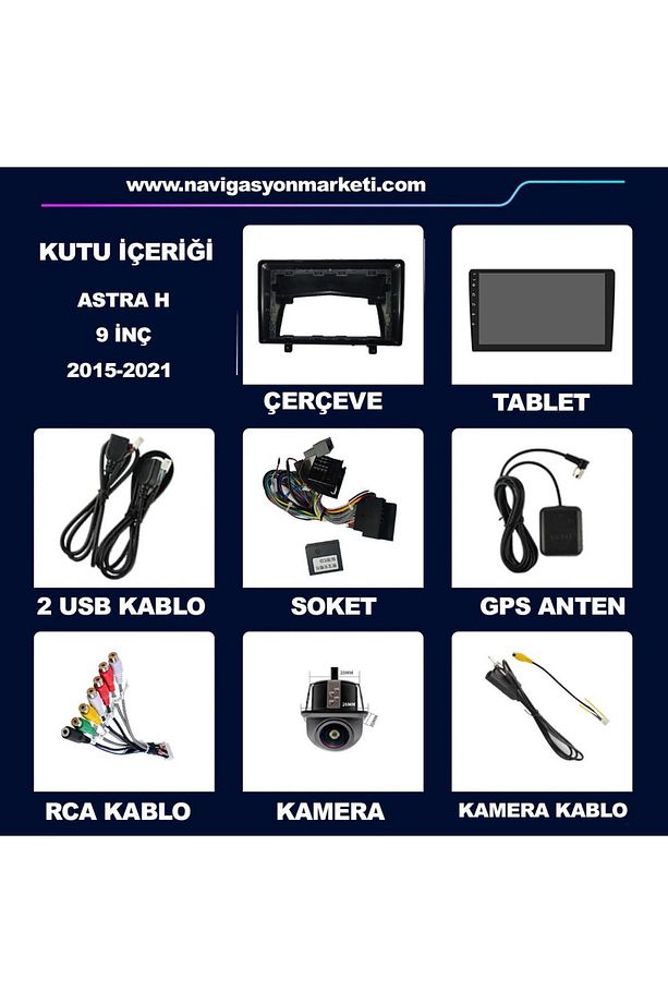 OPEL ASTRA H ÜSTE TAKILAN MODEL 9 İNÇ 4-32 GB MULTİMEDYA - 7