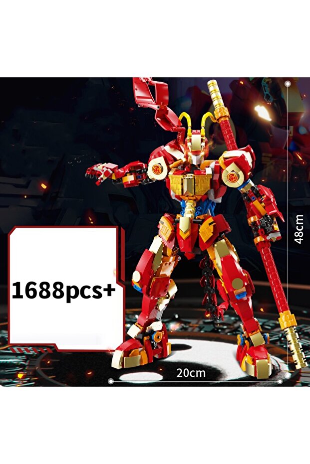 Black legend wukong monkey king mech building blocks 80012 journey to the west wukong robot mecha m... - 3