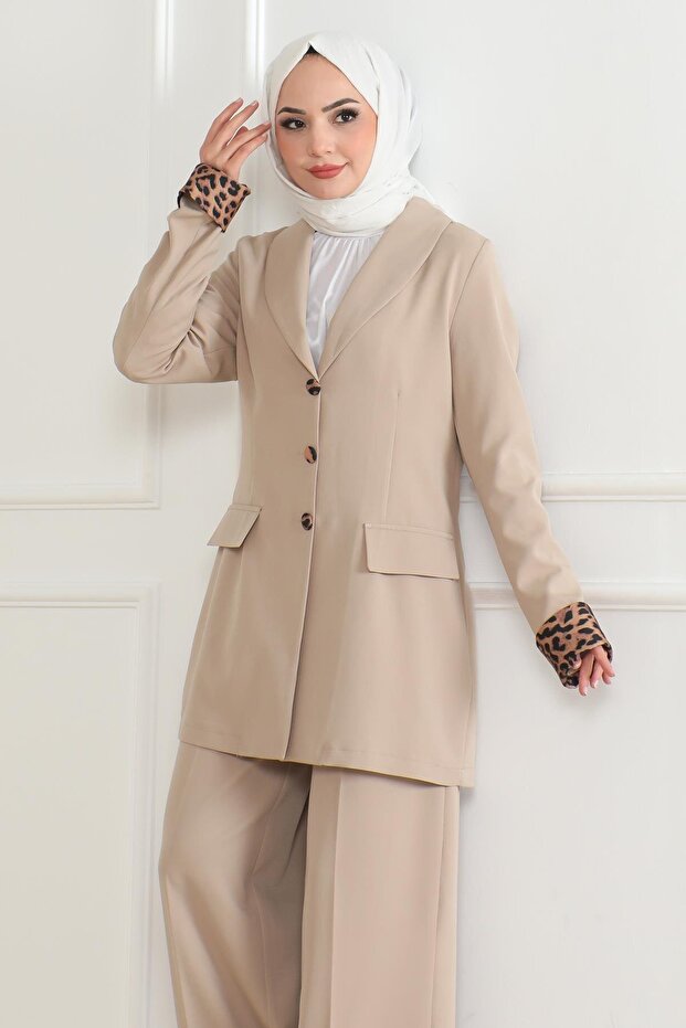 Set cu model leopard bej - 19218 - 2