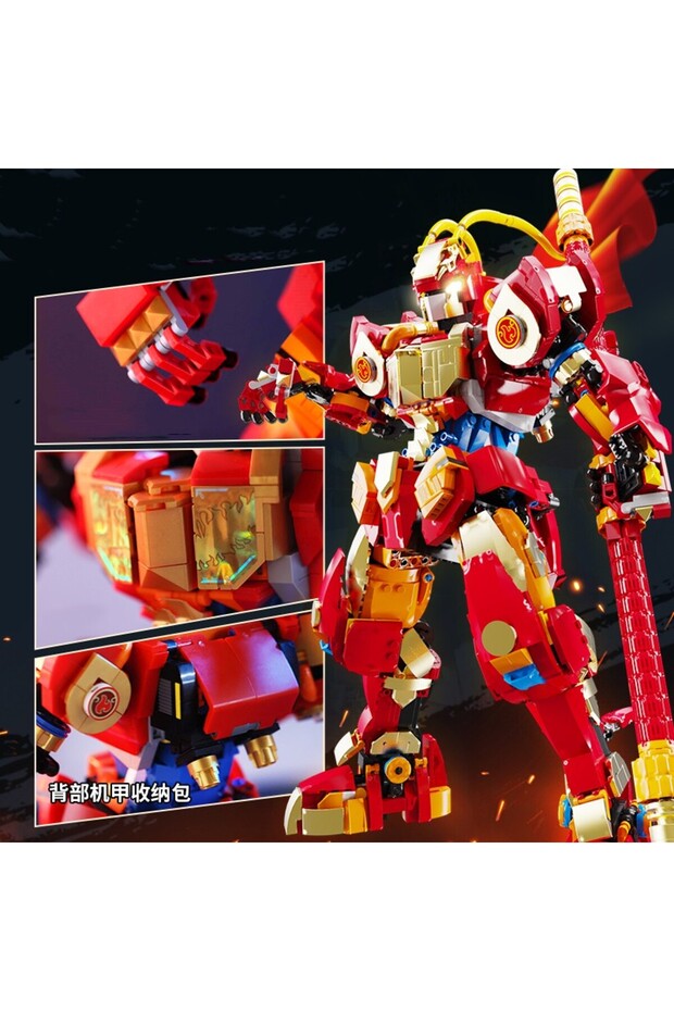 Black legend wukong monkey king mech building blocks 80012 journey to the west wukong robot mecha m... - 5
