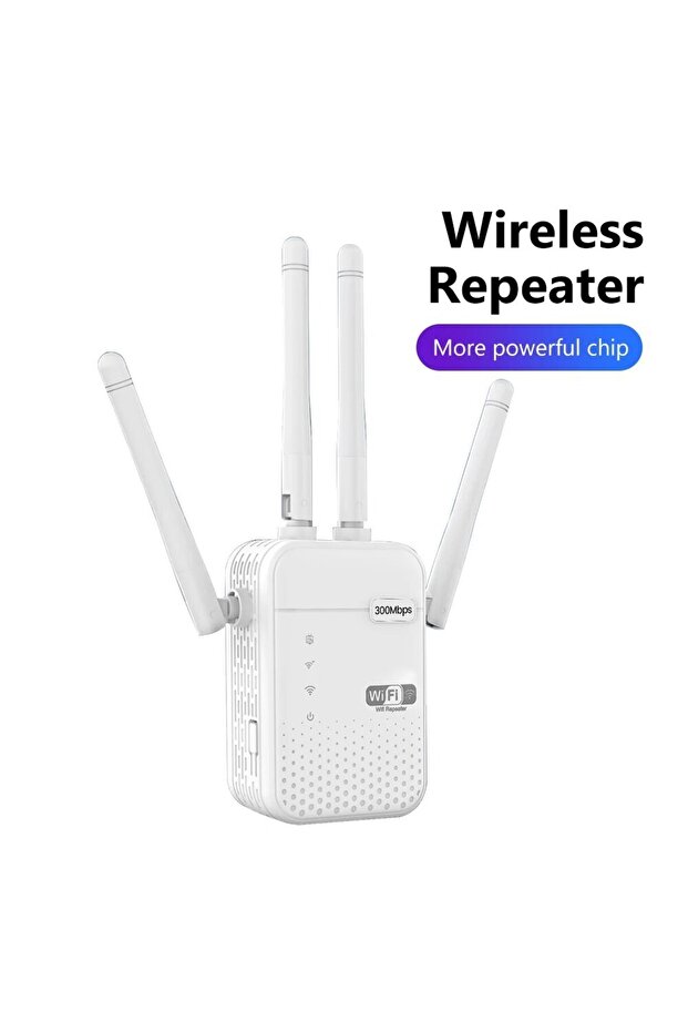 EU Plug 300Mbps Wireless WiFi Repeater 2.4G Signal Router 802.11N Long Range Wireless WiFi Extender - 8