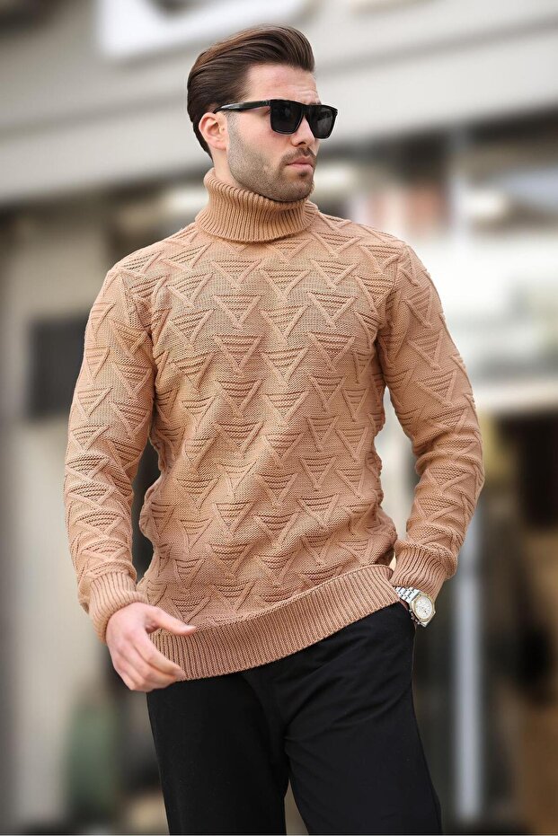 الجمل الياقة المدورة منقوشة سترة رجالية E7292 - 2