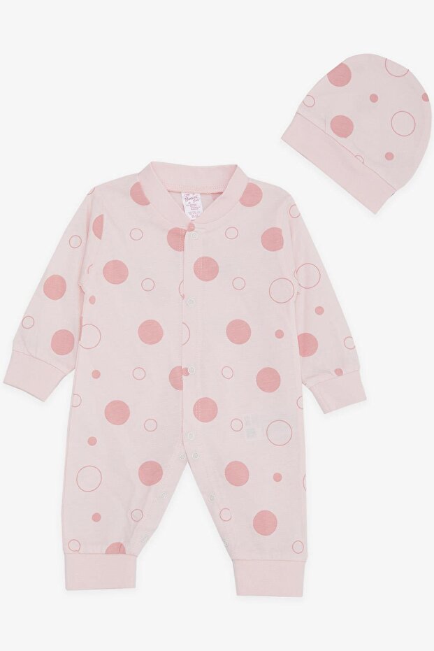 Baby Girl Romper with Polka Dot Pattern 0-3 Months-6 Months, Powder