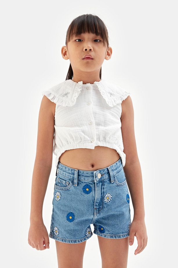 Bg Store Kız Çocuk Mavi Şort 23ss1tj4111 - 2