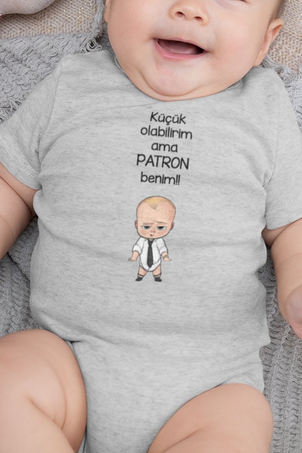Organic Cotton Boss Baby I May Be Little but Boss My Baby Body Short Sleeve Badi 5206-g