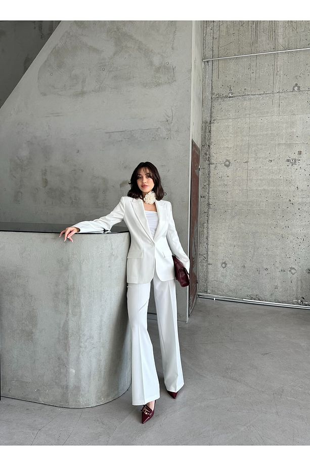 Blazer Takım Elbise Tek Düğme Ceket Pantolon - 5