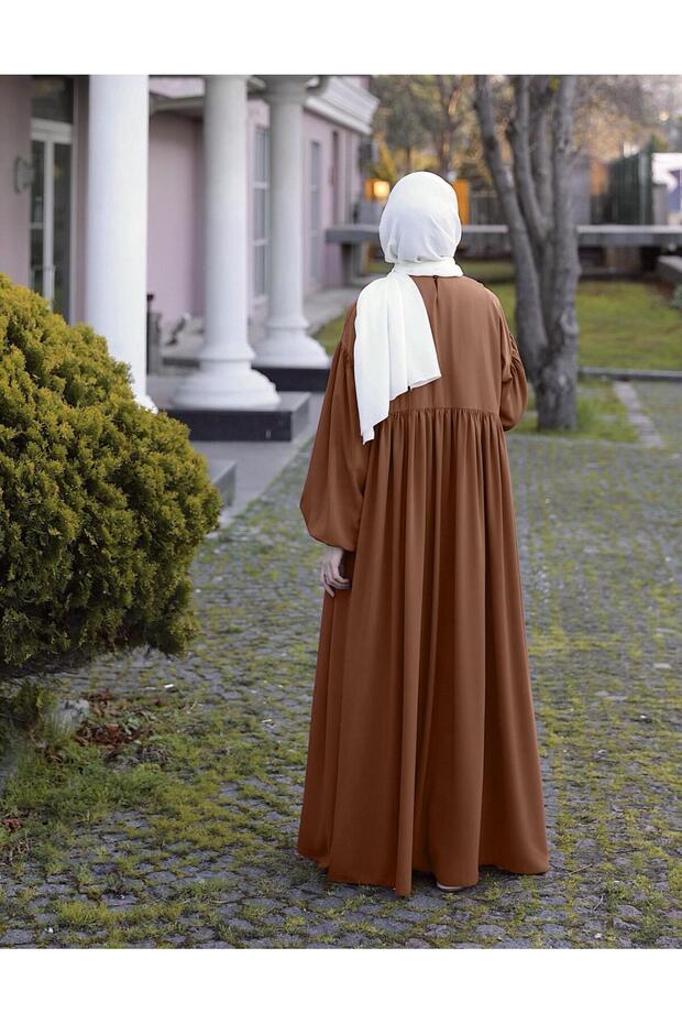 Mavera Elbise- Taba - 5