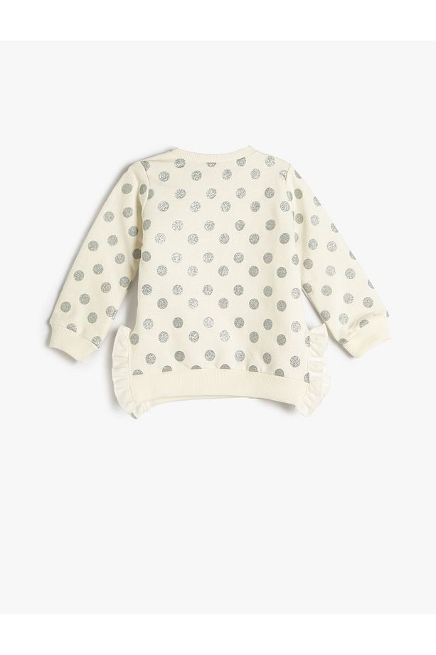 Sweatshirt Simli Baskılı Payet Işlemeli Aplike Ve Fırfır Detaylı Şardonlu - 2
