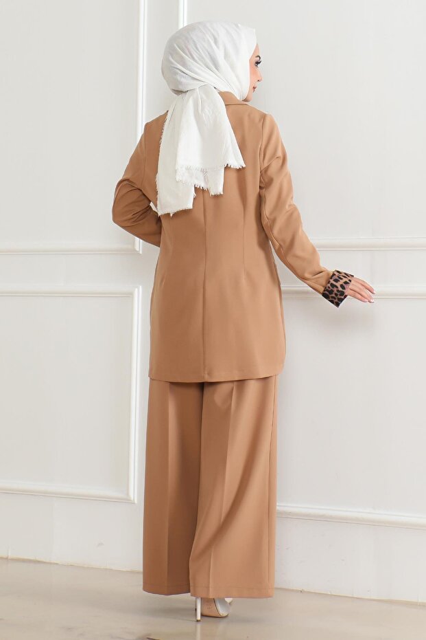 Tan Leopard Patterned Set - 19218 - 4