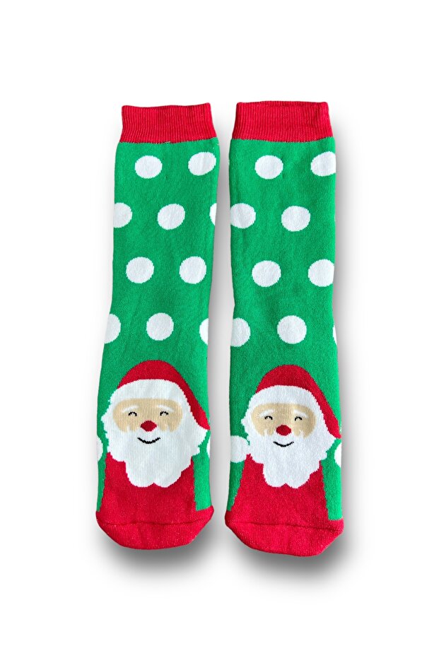 Tekli Christmas Desenli Unisex Havlu Çorap - 4
