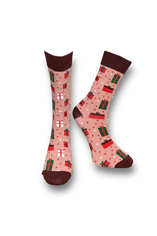 Tekli Christmas Desenli Unisex Çorap - 1