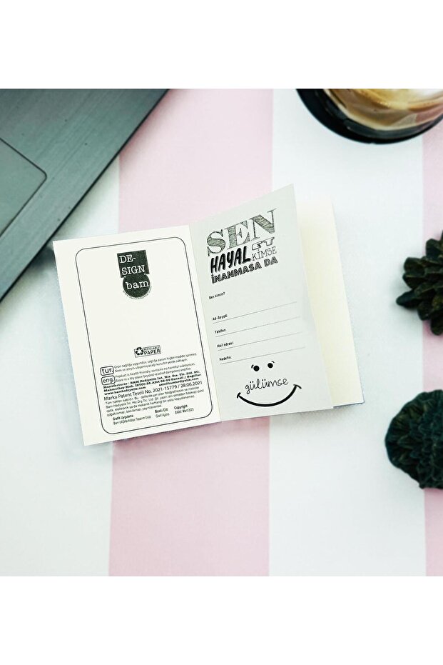 Mini caiet Blue Daisy cu copertă rigidă - 4