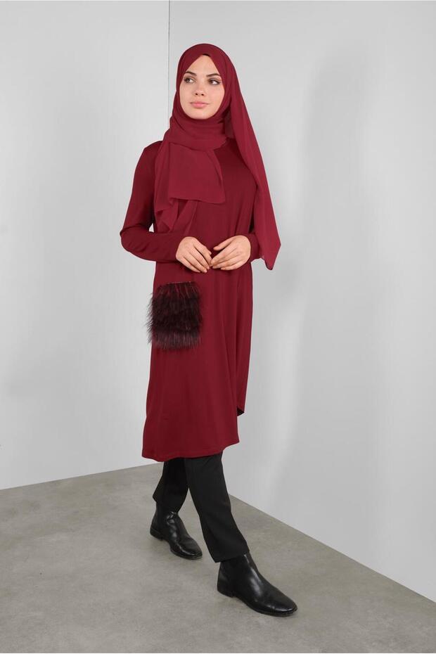 CEPLERİ KÜRKLÜ TUNİK 41238 - 1