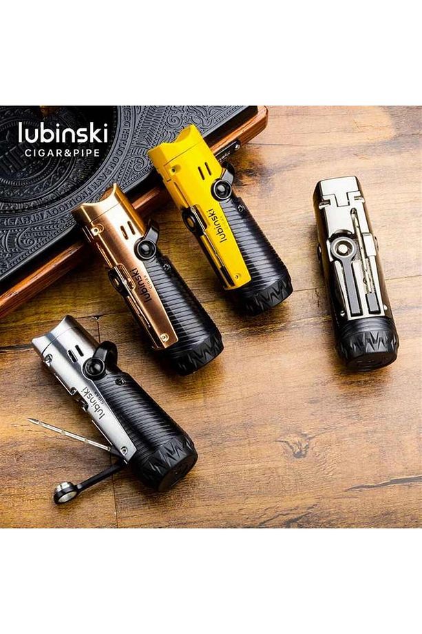 Lion Iğneli Delicili Tek Torch Puro Çakmağı Sarı - 7