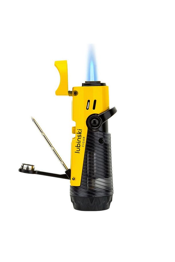 Lion Iğneli Delicili Tek Torch Puro Çakmağı Sarı - 4
