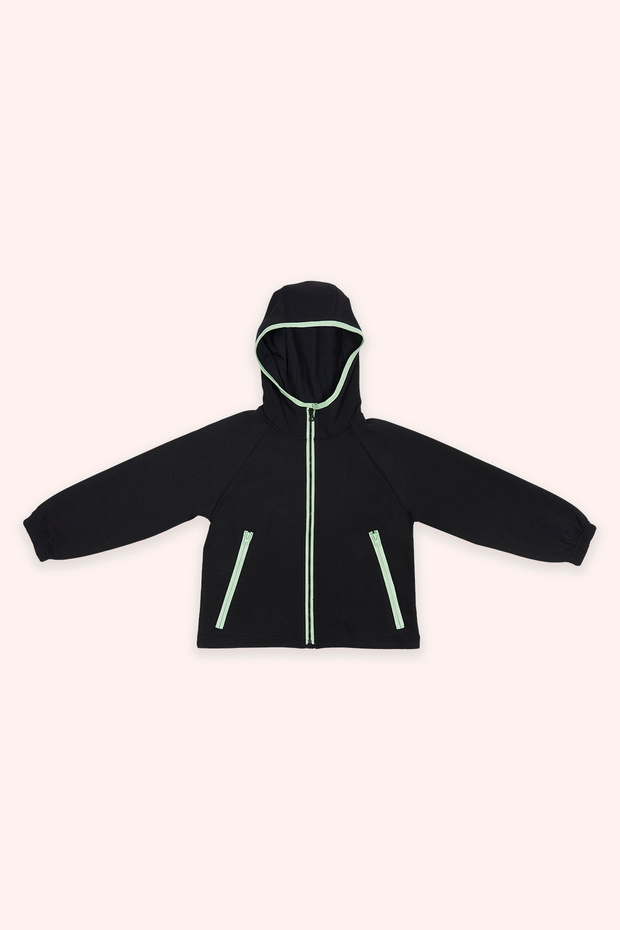 Boy's Hooded Black Sweatshirt