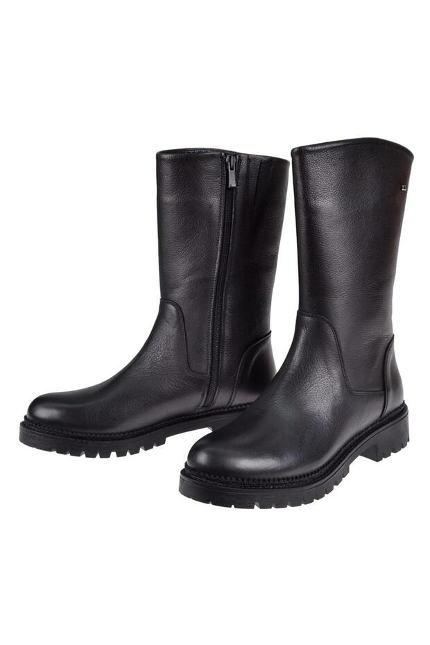 Castle Black Hakiki Deri Kadın Bot SK-52686 SİYAH - 4