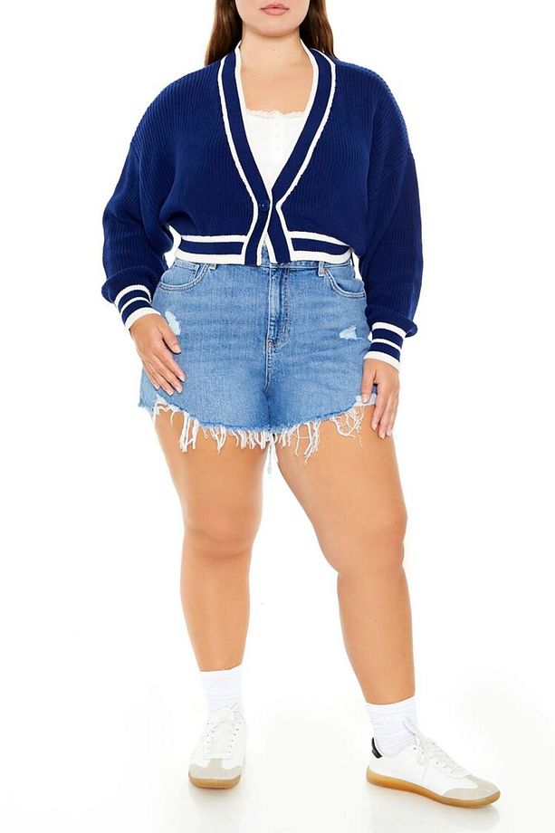 Plus Size Crop Hırka - 2