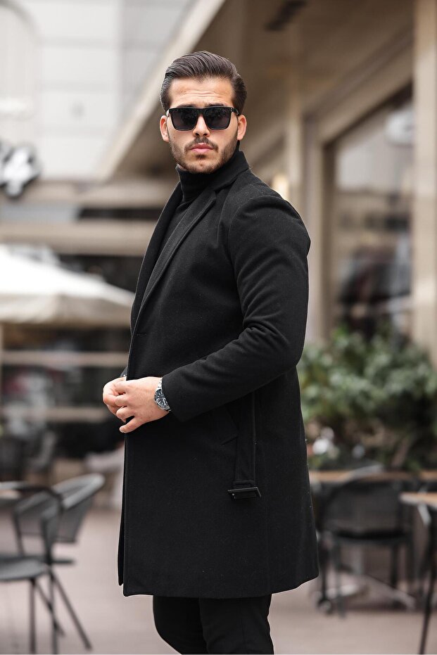 Men's Slim Fit Long Cashmere Coat
