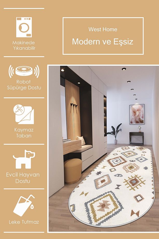 Makinede yıkanabilir kaymaz taban leke tutmaz modern kesme yolluk mutfak yolluk halı yolluk - 3