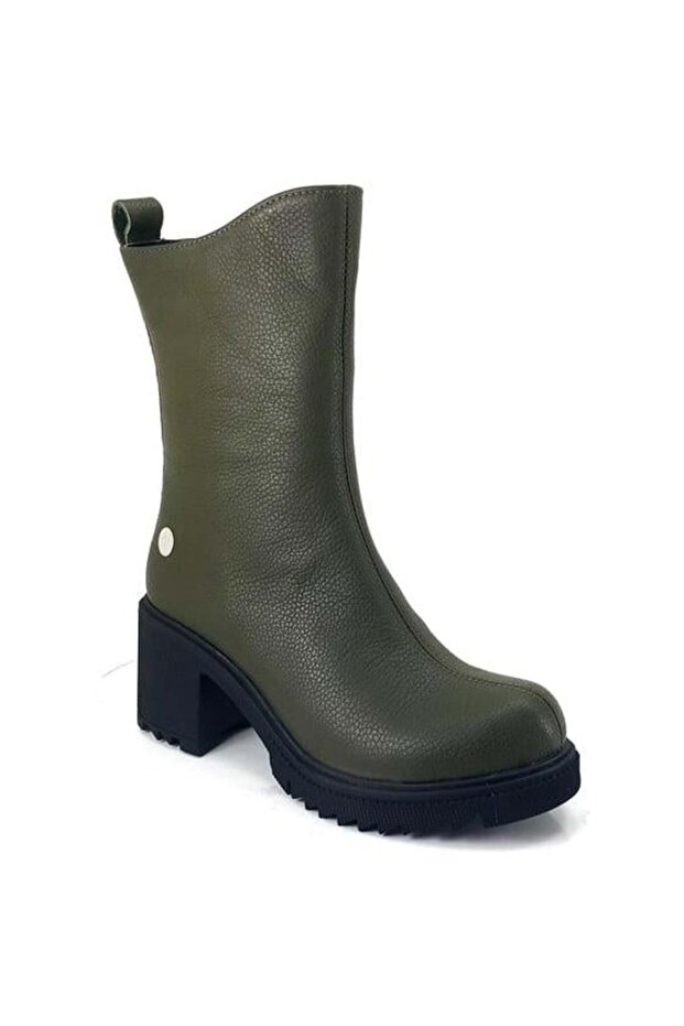 1305 Genuine Leather Daily Women's Boots-Khaki