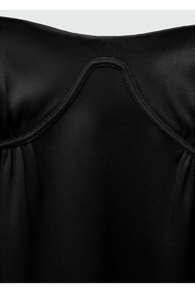 Korse yakalı kısa elbise - 5