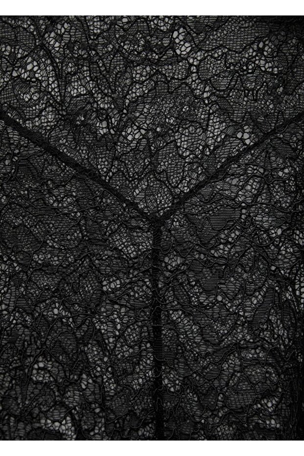 Güpür saten elbise - 5