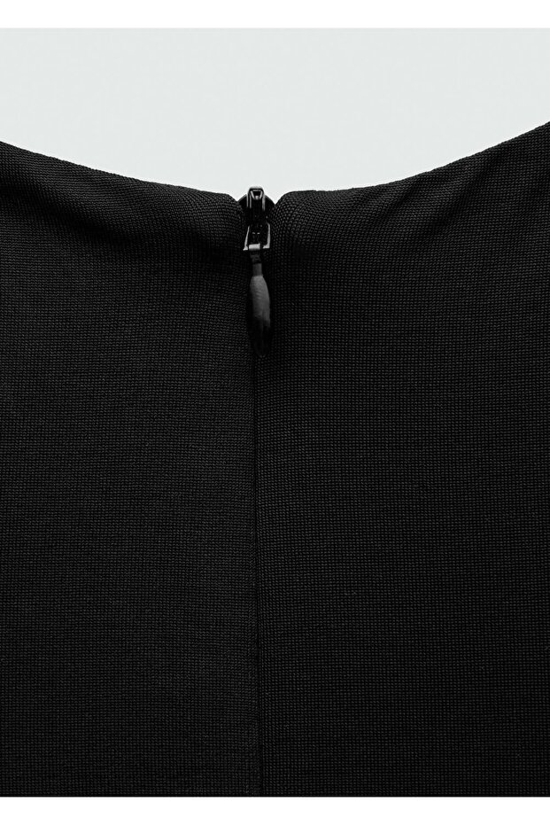 Yanı yırtmaçlı kısa elbise - 5