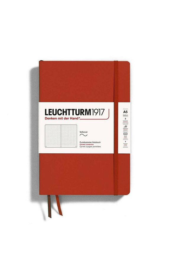 Leuchttrum 1917 Medium(A5) Yumuşak Kapak, Noktalı, 123 Numaralandırılmış Sayfa Defter Fox Red 367266 - 1