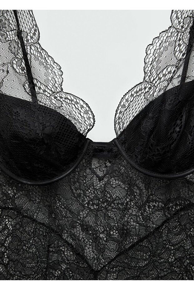 Güpür saten elbise - 6