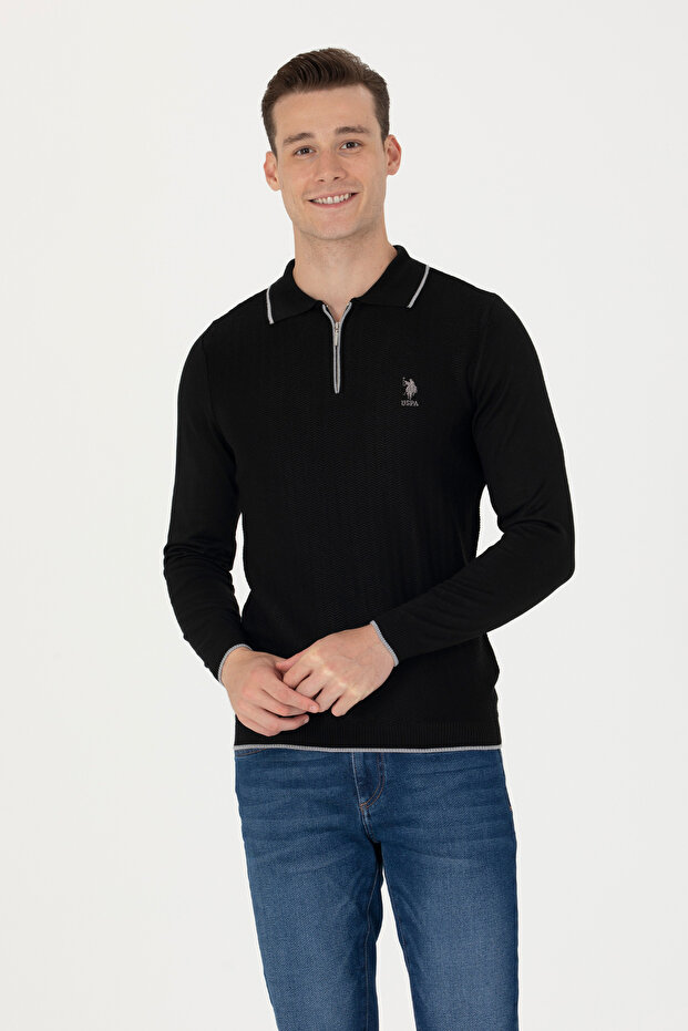 Men's Black Sweater 50256192 -Vr046