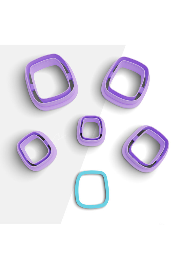 Thin Rectangular Shape Organic Polymer Clay Mold, Earring Mold, Clay Cutter, 5 Sizes, No: 896