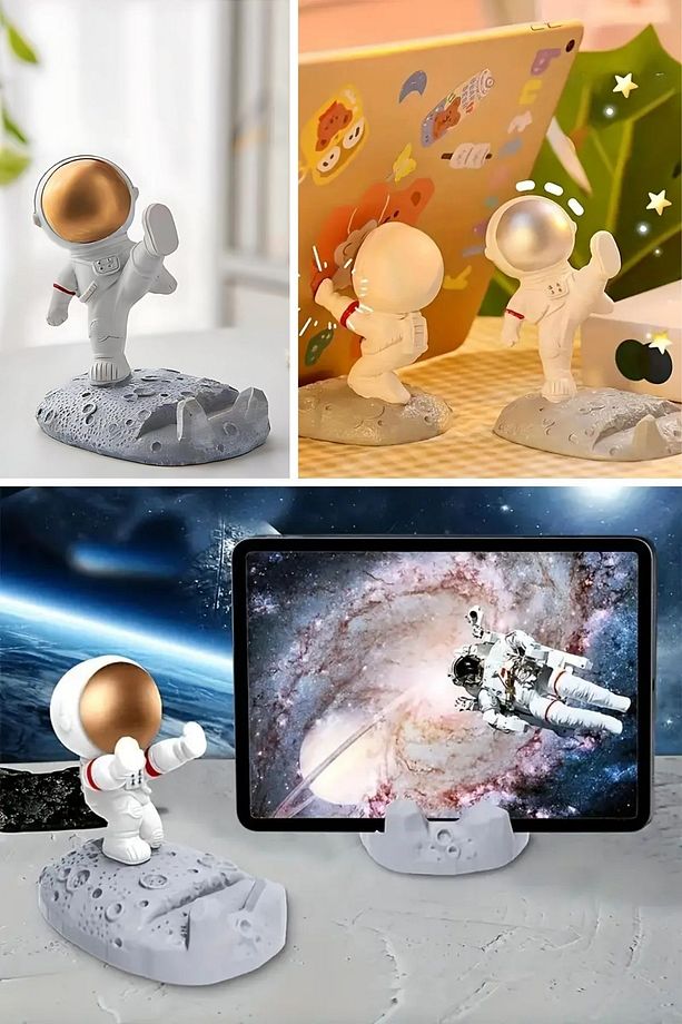 ® Mini Astronot Model Telefon ve Tablet Tutucu Standı - 3